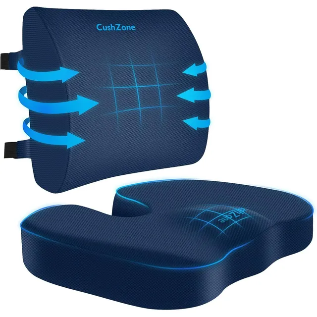 Set CushZone cuscino da seduta e cuscino lombare — Blu