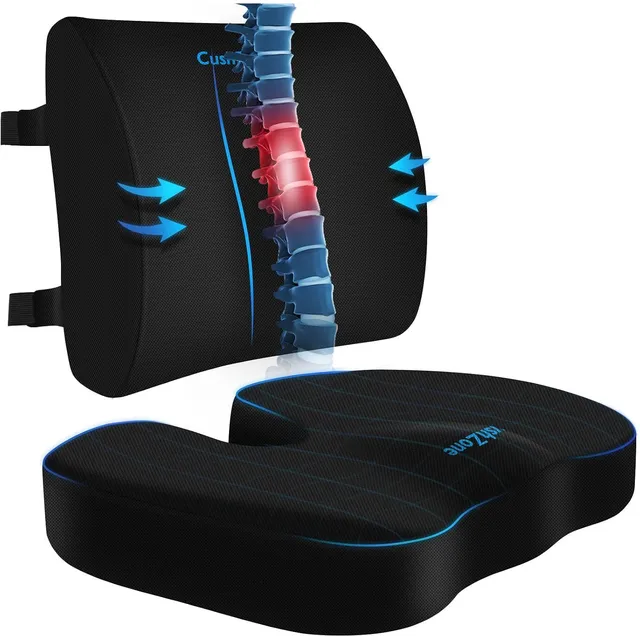 Set CushZone cuscino da seduta e cuscino lombare — Nero