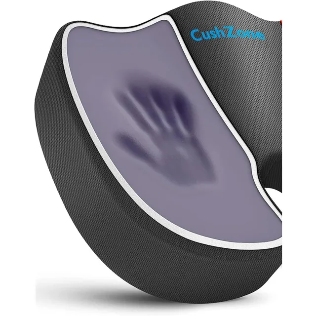 CushZone Memory Foam Seat Cushion — Gray