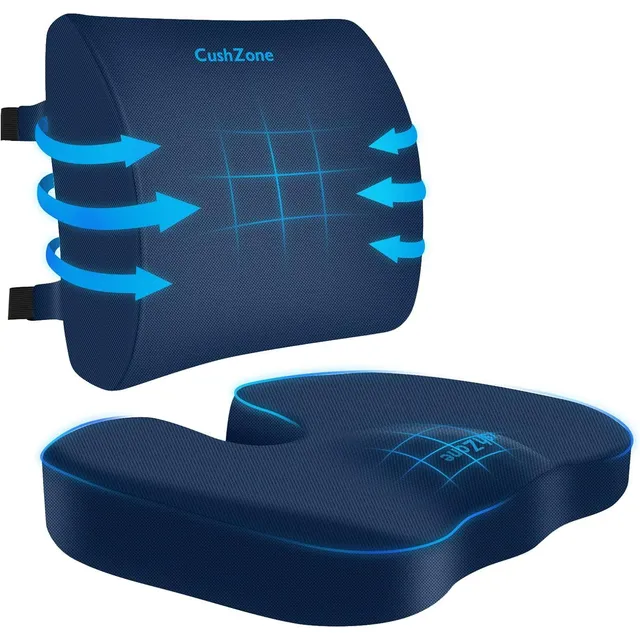 Set CushZone de cojín de asiento y almohada lumbar — Azul