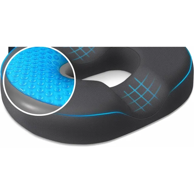 CushZone Cooling Gel Donut Pillow — Gray