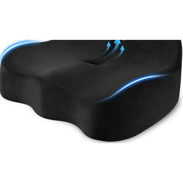 CushZone Ergonomic Sciatica Seat Cushion — Black