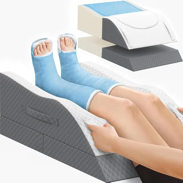 CushZone Leg Elevation Pillow — Gray & White