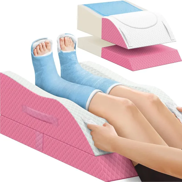 CushZone Leg Elevation Pillow — Pink & White